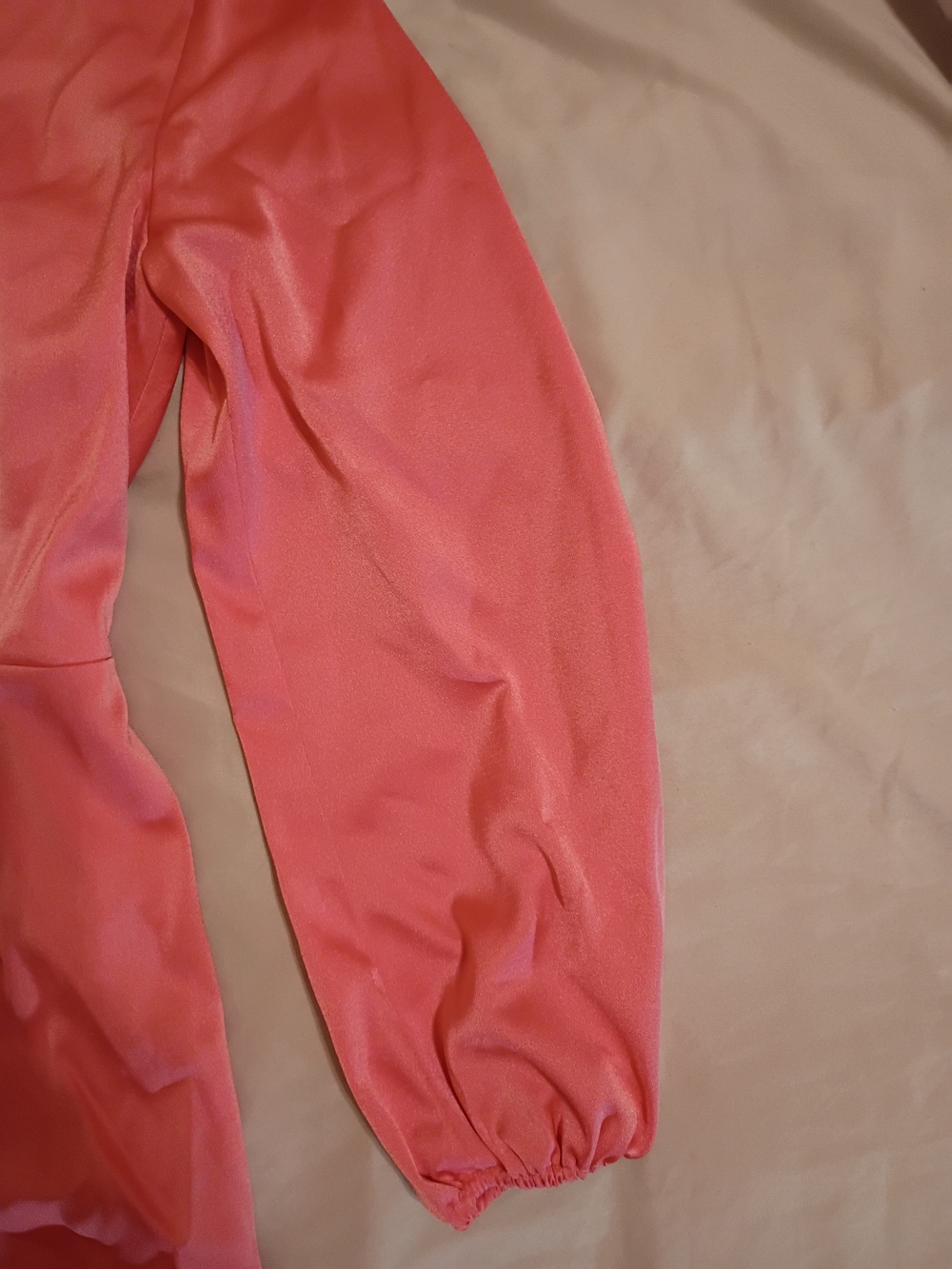 Alex Marie Coral Satin Draped Dress - Picture 9 of 10